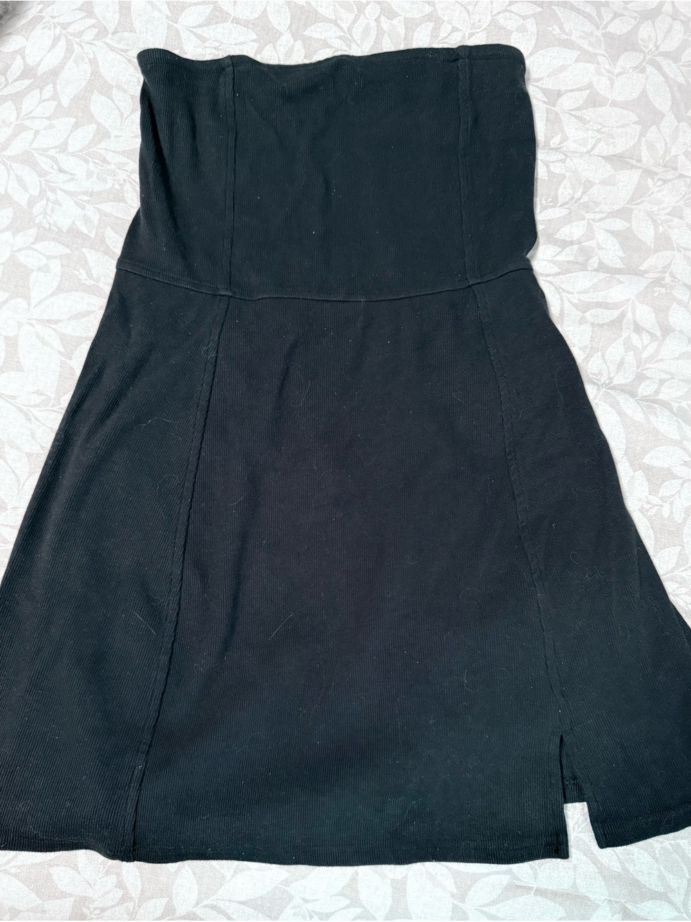 American Eagle Outfitters Strapless Black Fit-and-Flare Dress with romper under